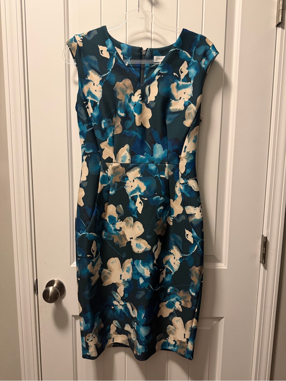 Teal Floral Sheath Dress - Elegant Women’s Work & Event Dress